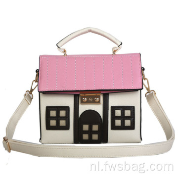 Nieuwe stijl botsing kleur originaliteit vreemde kleine huis cartoon mooie kleine huis handtas individuele karakter handtassen